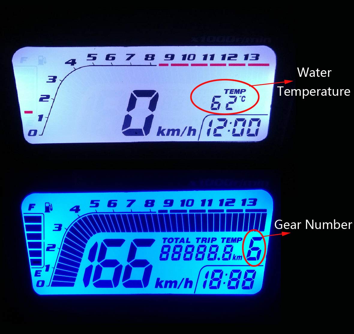 Buy SAMDO 6 Gear Universal Motorcycle Speedometer Tachometer